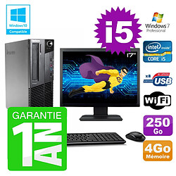 PC Lenovo M91p SFF Intel I5-2400 4Go Disque 250Go Graveur Wifi W7 Ecran 17" - Occasion