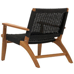 Acheter Mendler Ensemble de jardin lounge HWC-N49, balcon ensemble de fauteuils, corde tressée Rope bois acacia certifié MVG, noir