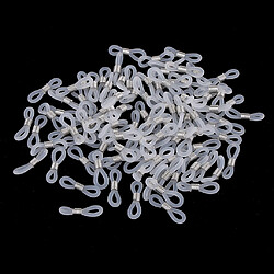 Avis 100pcs lanière de chaîne de lunettes finissent antidérapant boucles de bague en silicone blanc