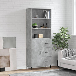 Maison Chic Buffet,Meuble de Rangement,commode pour salon,Cuisine Gris béton 69,5x34x180 cm Bois d'ingénierie -MN69788