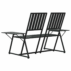 Maison Chic Banc de jardin 2 places | Banquette de jardin | Chaise Relax 165 cm Noir Acier -MN71556 pas cher