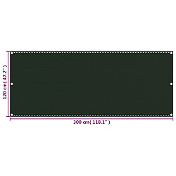 vidaXL Écran de balcon Vert foncé 120x300 cm PEHD pas cher