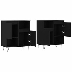 Acheter Maison Chic Ensemble de 2 Buffets,commode,console pour rangement noir bois d'ingénierie -MN42409