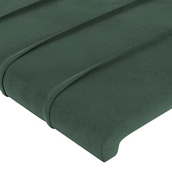 Maison Chic Tête de lit scandinave avec oreilles,meuble de chambre Vert foncé 163x16x118/128 cm Velours -MN70711 pas cher