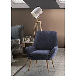 Autrement Talamo Italia Fauteuil design Salina, Fauteuil relax moderne, Fabriqué en Italie, en tissu rembourré, Couleur Bleu, Cm: 80x70h95 