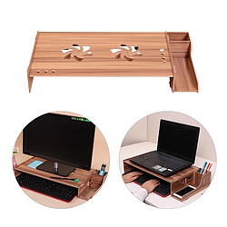 Acheter Wewoo Support d'ordinateur portable Ordinateur en bois surélevé organisateur de bureau d'étagère moniteur avec le stockage clavier