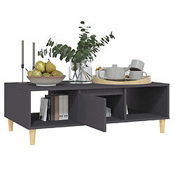 Avis vidaXL Table basse gris 103,5x60x35 cm bois d'ingénierie