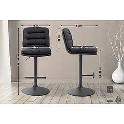 Non Tabouret de bar Damar tissu noir