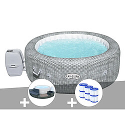 Kit spa gonflable Bestway Lay-Z-Spa Honolulu rond Airjet 4/6 places + Ensemble mobilier + 6 filtres