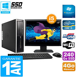 PC HP Compaq Pro 6300 SFF I5-2400 4Go 240Go SSD Graveur DVD Wifi W7 Ecran 19" · Occasion 