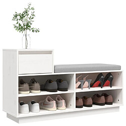 Avis vidaXL Armoire à chaussures Blanc 110x34x61 cm Bois de pin massif