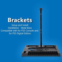 Universal Support Vertical pour PS5, 1 support pour écouteurs, 2 chargeurs de contrôleurs, 15 emplacements pour disques de jeu avec ventilateur de refroidissement pour Console PS5 pas cher