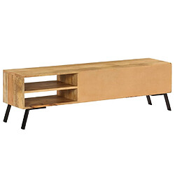 Maison Chic Meuble TV scandinave - Banc TV pour salon Bois de manguier massif 140x30x40 cm -MN55740 pas cher