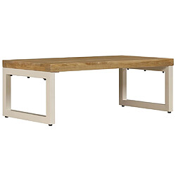 vidaXL Table basse 100x50x35 cm Bois de manguier solide et acier