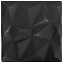 vidaXL Panneaux muraux 3D 12 pcs 50x50 cm noir diamant 3 m²