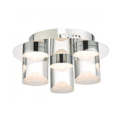 Luminaire Center Plafonnier Susa Chrome poli,Transparent 3 ampoules 13cm