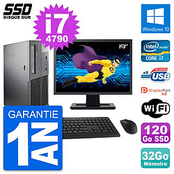 PC Lenovo M93p SFF Ecran 19" Intel i7-4790 RAM 32Go SSD 120Go Windows 10 Wifi - Occasion