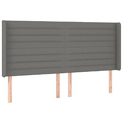 Avis Maison Chic Tête de lit scandinave à LED,meuble de chambre Gris foncé 183x16x118/128 cm Tissu -MN97154