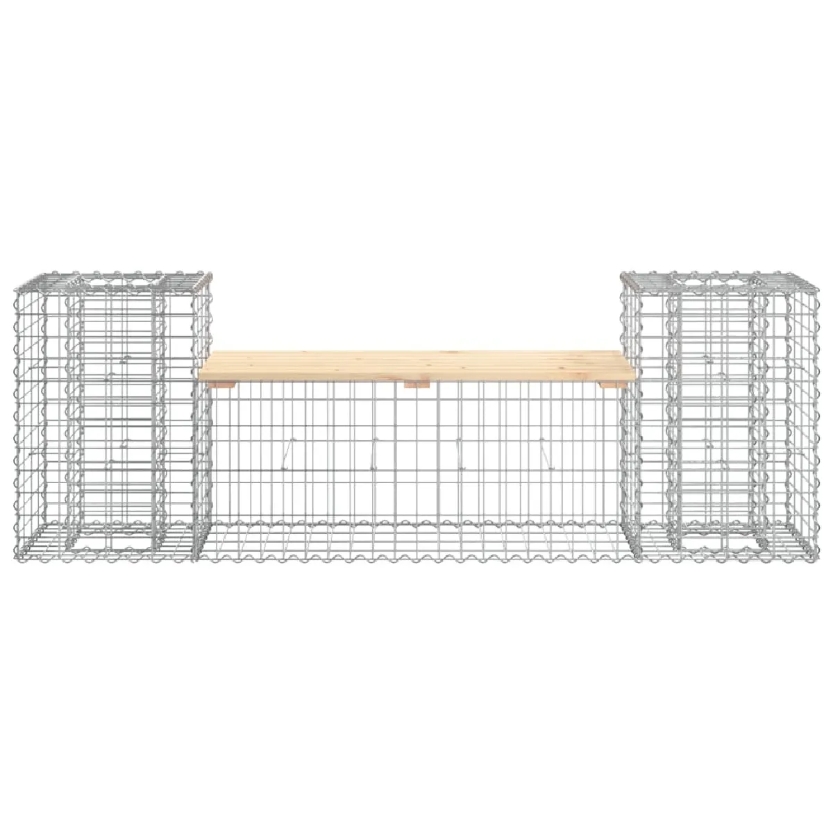 Maison Chic Banc de jardin | Banquette de jardin | Chaise Relax design gabion 183x41x60,5 cm bois massif de pin -MN64884 pas cher