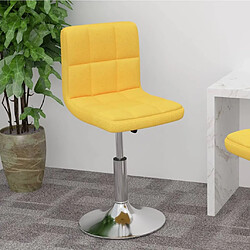 vidaXL Tabouret de bar pivotant Jaune Tissu