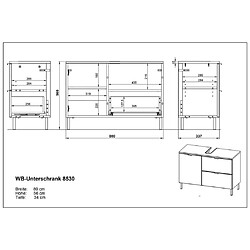 Acheter Germania Armoire de plancher sous-lavabo GW-Mauresa 34x80x56 cm Blanc