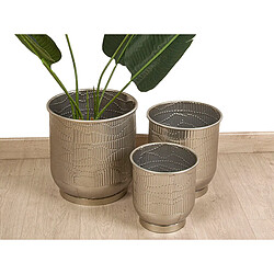 Set de pots de fleurs Romimex Argenté Métal (3 Pièces)