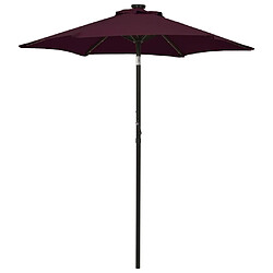 vidaXL Parasol avec lumières LED Rouge bordeaux 200x211 cm Aluminium