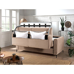 Acheter Lisa Design Owen - canapé 3 places convertible - couchage quotidien - matelas 12 cm - en velours