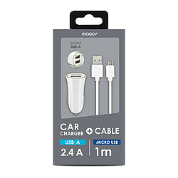 Acheter MOOOV Chargeur allume-cigares 2 USB-A 2,4 A + câble micro-USB 1 m - blanc