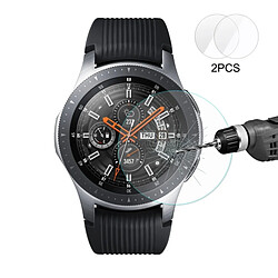 Wewoo 2 PCS 0.2mm 9H 2.15D Film de verre trempé à bordure incurvée pour Galaxy Watch 46mm