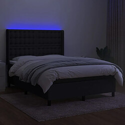 Avis Sommier à lattes,Cadre à lattes de lit pour Adulte matelas et LED Noir 140x190 cm Tissu -MN44132