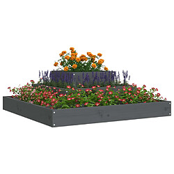 Avis Maison Chic Jardinière,Bac à fleurs - pot de fleur Gris 80x80x27 cm Bois massif de pin -GKD86978