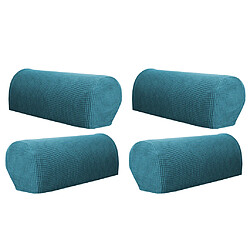 Ensemble de 4 couvre-accoudoirs de canapé en flanelle pour meubles, vert foncé couverture d'accoudoir de meuble