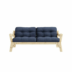 Inside 75 Banquette convertible futon STEP pin massif coloris marine couchage 70*200 cm.