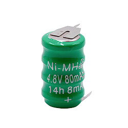 vhbw NiMH pile bouton de remplacement pour type V80H 3 épingles 80mAh 4,8V convient pour les batteries de modélisme etc.