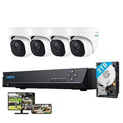 Reolink Kit Vidéo Surveillance avec 8MP 4X Dôme Caméra IP PoE et 8CH 2To NVR, Détection Personne/Véhicule, Vision Nocturne 30m avec Audio