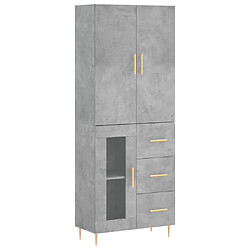 Maison Chic Buffet,Meuble de Rangement,commode pour salon,Cuisine Gris béton 69,5x34x180 cm Bois d'ingénierie -MN83091