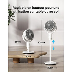 Acheter PELONIS Ventilateur sur pied silencieux, ventilateur de circulation d'air oscillant à 135°+90° pour la chambre à coucher