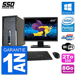 PC Tour HP ProDesk 400 G1 Ecran 22" Intel G3220 RAM 8Go SSD 2To Windows 10 Wifi - Occasion