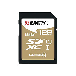 SDXC 128Go EMTEC CL10 Gold+ UHS-I 85MB/s - Sous blister