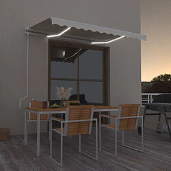 Maison Chic Auvent automatique de porte,store banne,Marquise Brise-soleil avec capteur de vent et LED 300x250 cm Crème -GKD47971