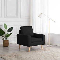 vidaXL Fauteuil Noir Tissu