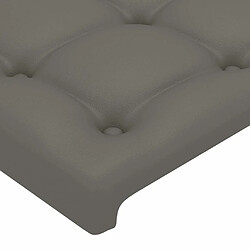 Maison Chic Tête de lit scandinave à LED,meuble de chambre Gris 163x16x118/128 cm Similicuir -MN47851 pas cher