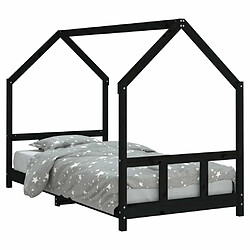 Maison Chic Lit simple Cadre de lit pour enfants,Lit d'Enfant Moderne noir 90x190 cm bois de pin massif -MN46801