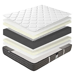 Avis LUXURY LITERIE Matelas 140x190 cm, Zen, 20 cm, mémoire de forme, ferme, face été/hiver + 2 oreillers