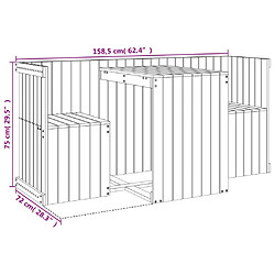 vidaXL Set de balcon 2 places bois de Douglas massif pas cher