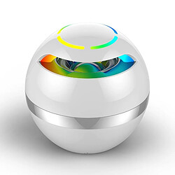 Yonis Enceinte Bluetooth Lumineuse Boule Compacte Son 360° Autonomie Longue Enceinte Bluetooth Ronde Lumineuse Avec Micro Intégré Et Batterie Longue Durée Blanc YONIS