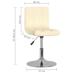 vidaXL Tabouret de bar pivotant Crème Tissu pas cher