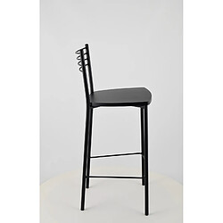 Acheter T M C S Tommychairs - Set 2 tabourets ELENA, structure en acier noir mat et assise en bois aniline noir