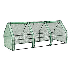 Châssis de jardin Höflein à 3 fenêtres en acier et polyéthylène 240 x 90 x 90 cm vert [en.casa] 